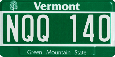 VT license plate NQQ140