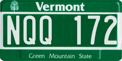 VT license plate NQQ172