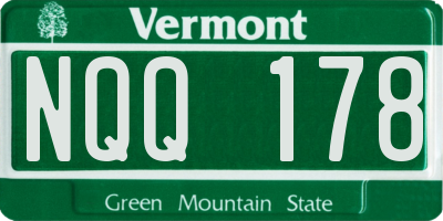VT license plate NQQ178