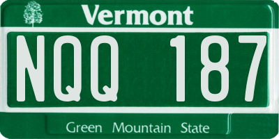 VT license plate NQQ187