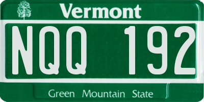 VT license plate NQQ192