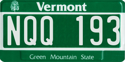 VT license plate NQQ193