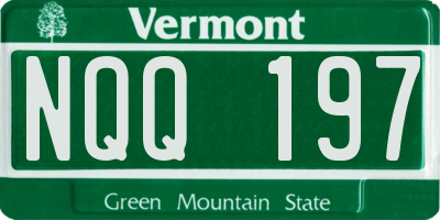 VT license plate NQQ197