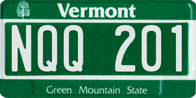 VT license plate NQQ201