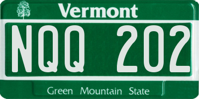 VT license plate NQQ202