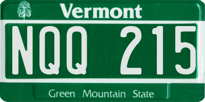 VT license plate NQQ215