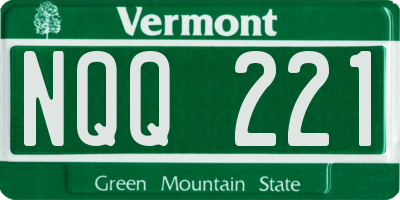 VT license plate NQQ221