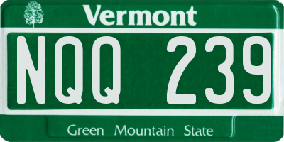 VT license plate NQQ239
