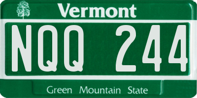 VT license plate NQQ244