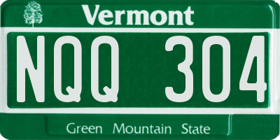 VT license plate NQQ304