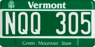 VT license plate NQQ305