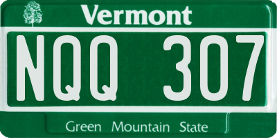 VT license plate NQQ307