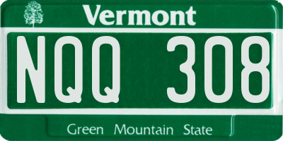 VT license plate NQQ308