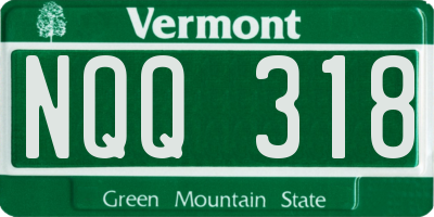VT license plate NQQ318