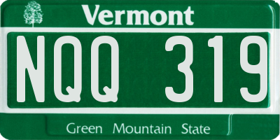 VT license plate NQQ319