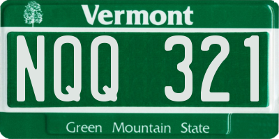 VT license plate NQQ321