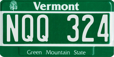 VT license plate NQQ324