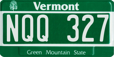 VT license plate NQQ327