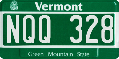 VT license plate NQQ328