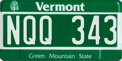 VT license plate NQQ343