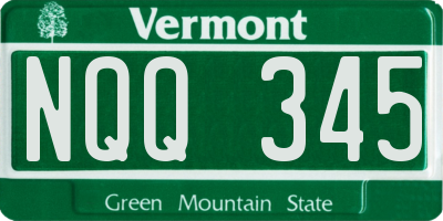 VT license plate NQQ345