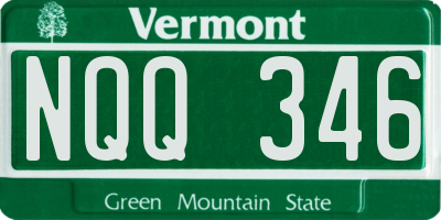 VT license plate NQQ346