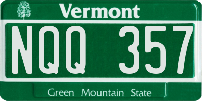 VT license plate NQQ357