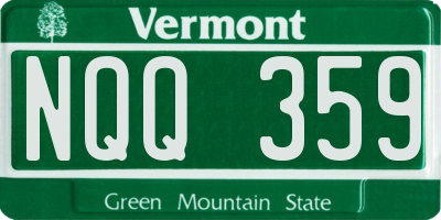 VT license plate NQQ359