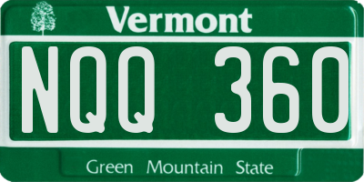 VT license plate NQQ360