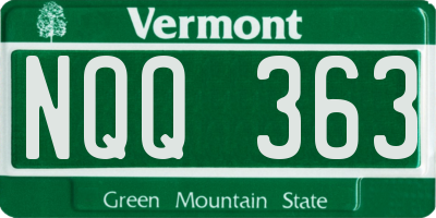 VT license plate NQQ363