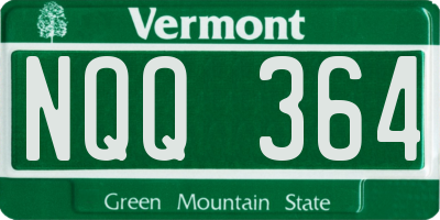 VT license plate NQQ364