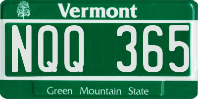 VT license plate NQQ365