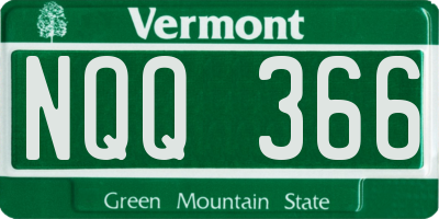 VT license plate NQQ366