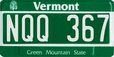 VT license plate NQQ367