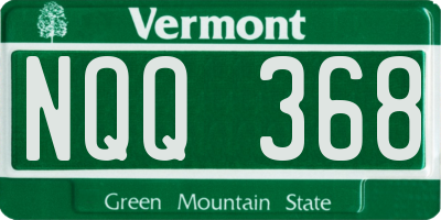 VT license plate NQQ368