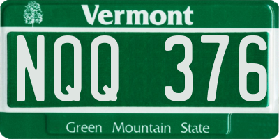 VT license plate NQQ376