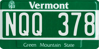 VT license plate NQQ378