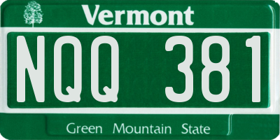 VT license plate NQQ381