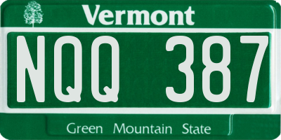 VT license plate NQQ387