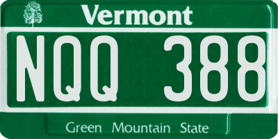 VT license plate NQQ388