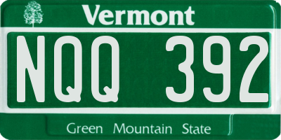 VT license plate NQQ392