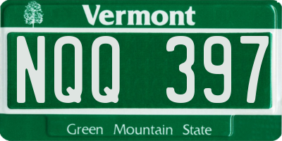 VT license plate NQQ397
