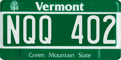 VT license plate NQQ402