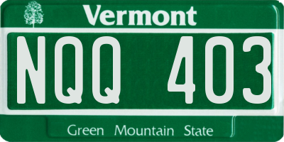 VT license plate NQQ403