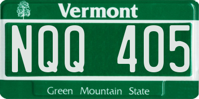 VT license plate NQQ405