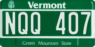 VT license plate NQQ407