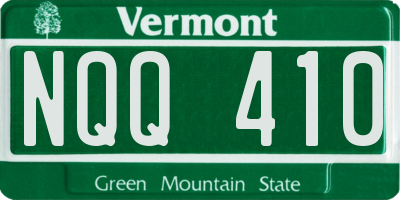 VT license plate NQQ410