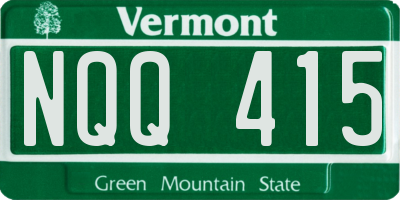 VT license plate NQQ415