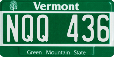 VT license plate NQQ436