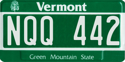 VT license plate NQQ442